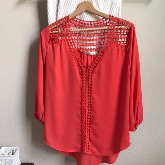 Orange coral blouse size s - Picture 2 of 6